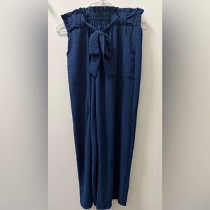Elegant Navy Blue Women's Pants